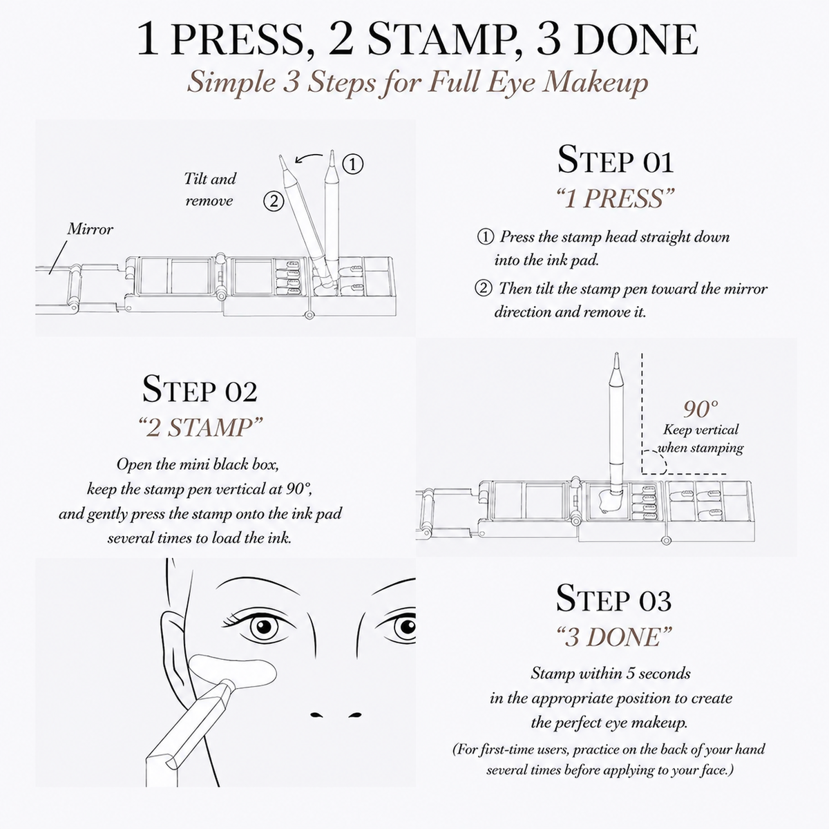 VEILENA 3-in-1 Precision Eye Stamp Kit